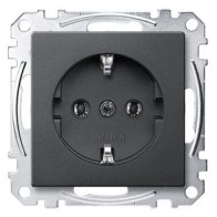 Priza schuko 16A 250V din termoplastic mat antracit , Merten MEG2301-0414