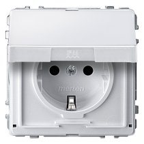 Priza schuko pentru exterior sau zone umede 16A 250V din termoplastic cu capac IP44 , Merten MEG2310-7219