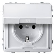 Priza schuko pentru exterior sau zone umede 16A 250V din termoplastic cu capac IP44 , Merten MEG2310-7219