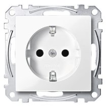 Priza schuko 16A 250V din termoplastic alb polar , Merten MEG2300-0319