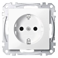 Priza schuko 16A 250V din termoplastic alb polar , Merten MEG2300-0319