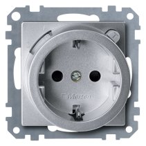 Priza schuko cu diferențial 16A Tip A 30mA aluminiu , Merten 233860