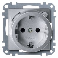 Priza schuko cu diferențial 16A Tip A 30mA aluminiu , Merten 233860