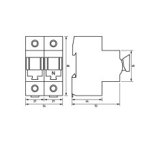 Separator cu fuzibile sarcina 1+N  D01 sau D02 max.63A , Dopeke 09980104