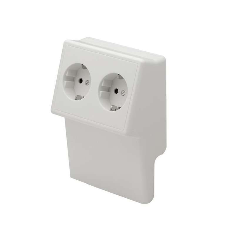 Suport cu prize pentru montaj plintă cablu NP42844 SLK-SLTK 20x70 RAL9010