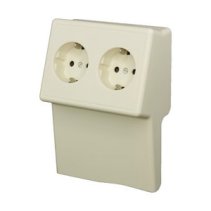 Suport cu prize pentru montaj plintă cablu NP42837 SLK-SLTK 20x50 RAL9001