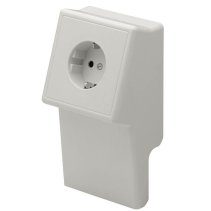 Suport cu priză pentru montaj plintă cablu NP42832 SLK-SLTK 20x70 RAL9010