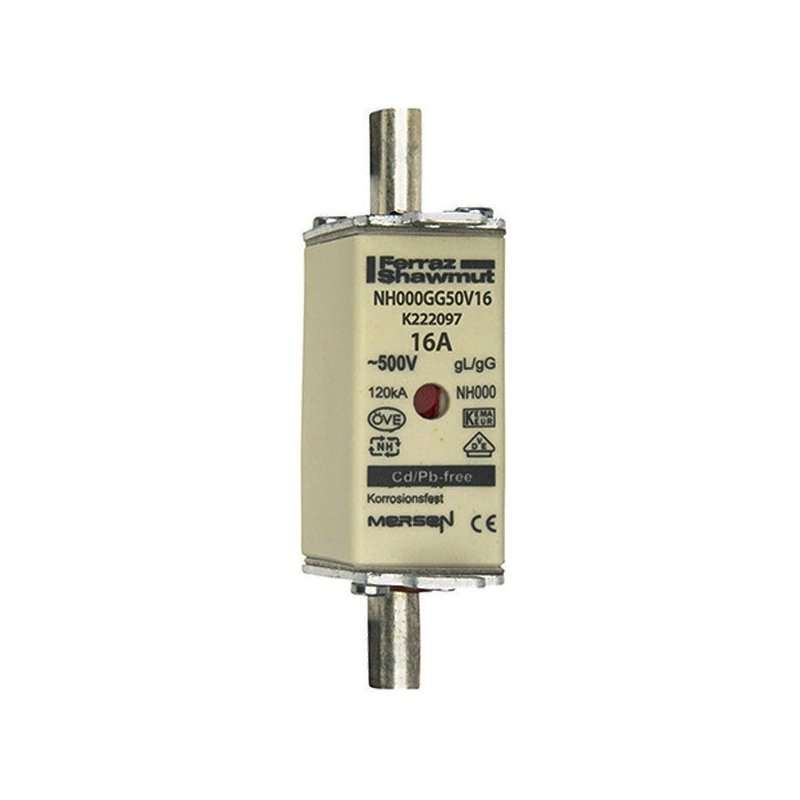 Siguranță tip MPR marime NH000 gG 16A , AC500V cu indicator combinat defect