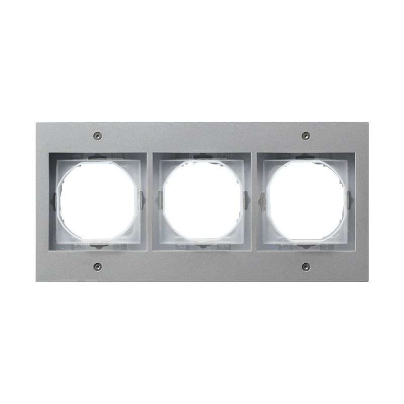 Ramă Gira 021365 triplă seria TX 44 din aluminiu, IP44 pentru prize si aparataj exterior incasabil