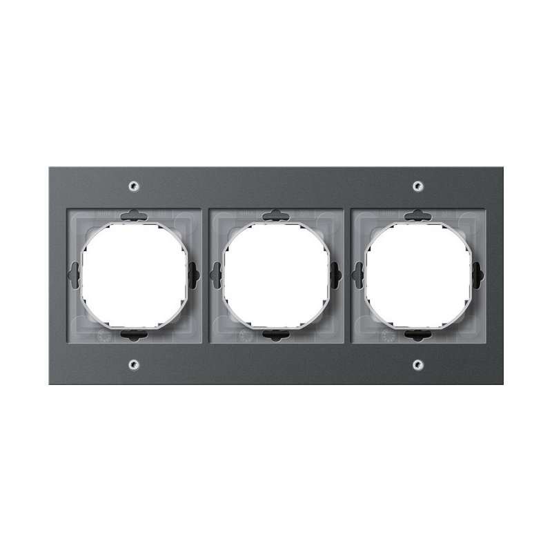 Ramă Gira 021367 triplă seria TX 44 antracit , IP44 pentru prize si aparataj exterior incasabil
