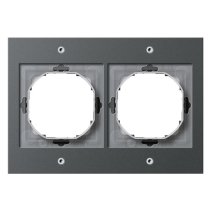 Ramă Gira 021267 dublă seria TX 44 antracit , IP44 pentru prize si aparataj exterior incasabil