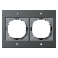 Ramă Gira 021267 dublă seria TX 44 antracit , IP44 pentru prize si aparataj exterior incasabil