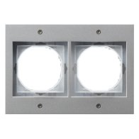 Ramă Gira 021265 dublă seria TX 44 din aluminiu, IP44 pentru prize si aparataj exterior incasabil