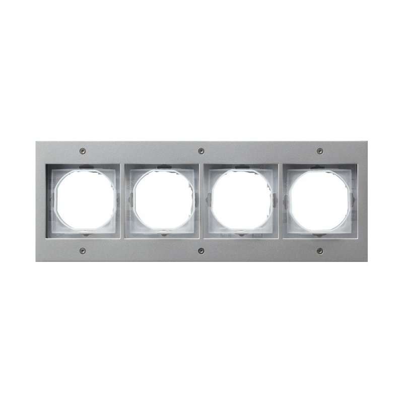 Ramă Gira 021465 4x seria TX 44 din aluminiu, IP44 pentru prize si aparataj exterior incasabil