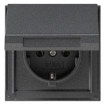 Priză schuko de exterior încastrată IP44 antracit cu capac Gira 045467 seria TX44 16A 230V
