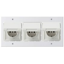 Prize 3x schuko de exterior încastrate completă IP44 alb pur cu capac Gira TX44 16A 230V