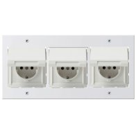Prize 3x schuko de exterior încastrate completă IP44 alb pur cu capac Gira TX44 16A 230V