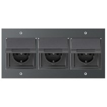 Prize 3x schuko de exterior încastrate completă IP44 antracit cu capac Gira TX44 16A 230V