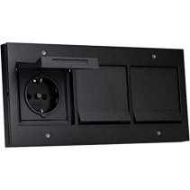Prize 3x schuko de exterior încastrate completă IP44 antracit cu capac Gira TX44 16A 230V