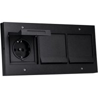 Prize 3x schuko de exterior încastrate completă IP44 antracit cu capac Gira TX44 16A 230V