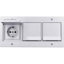 Prize 3x schuko de exterior încastrate completă IP44 aluminiu cu capac Gira TX44 16A 230V