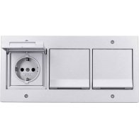 Prize 3x schuko de exterior încastrate completă IP44 aluminiu cu capac Gira TX44 16A 230V