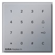 Control acces intrare ușa/poarta cu cod pentru exterior seria TX44 aluminiu , GIRA 260565