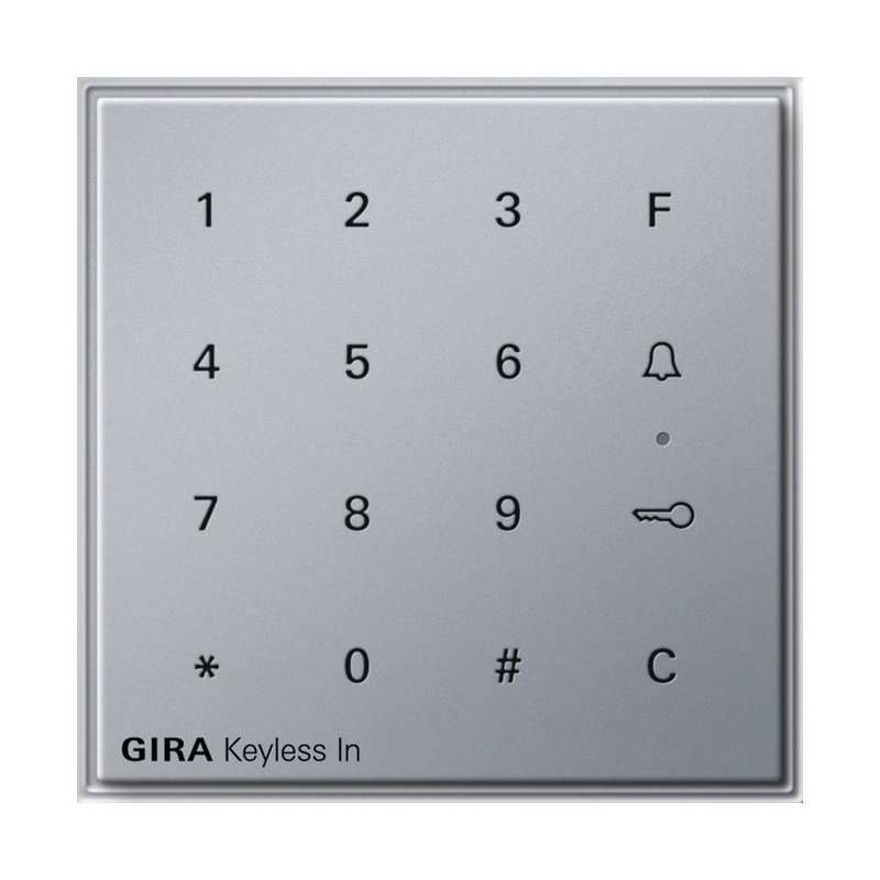Control acces intrare ușa/poarta cu cod pentru exterior seria TX44 aluminiu , GIRA 260565