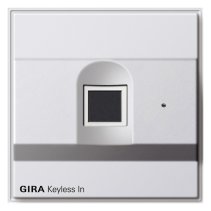 Control acces intrare ușa/poarta cu amprentă pentru exterior seria TX44 alb pur, GIRA 261766