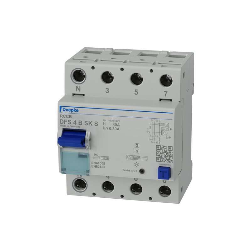 Intreruptor diferențial RCCB Doepke  40A tip B 4 poli 300mA  SELECTIV , 400V