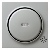 Capa pentru intreruptoare si taste cu simbol lampa si vizeta LED Gira S-Color gri 028542