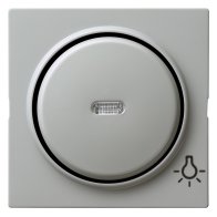Capa pentru intreruptoare si taste cu simbol lampa si vizeta LED Gira S-Color gri 028542