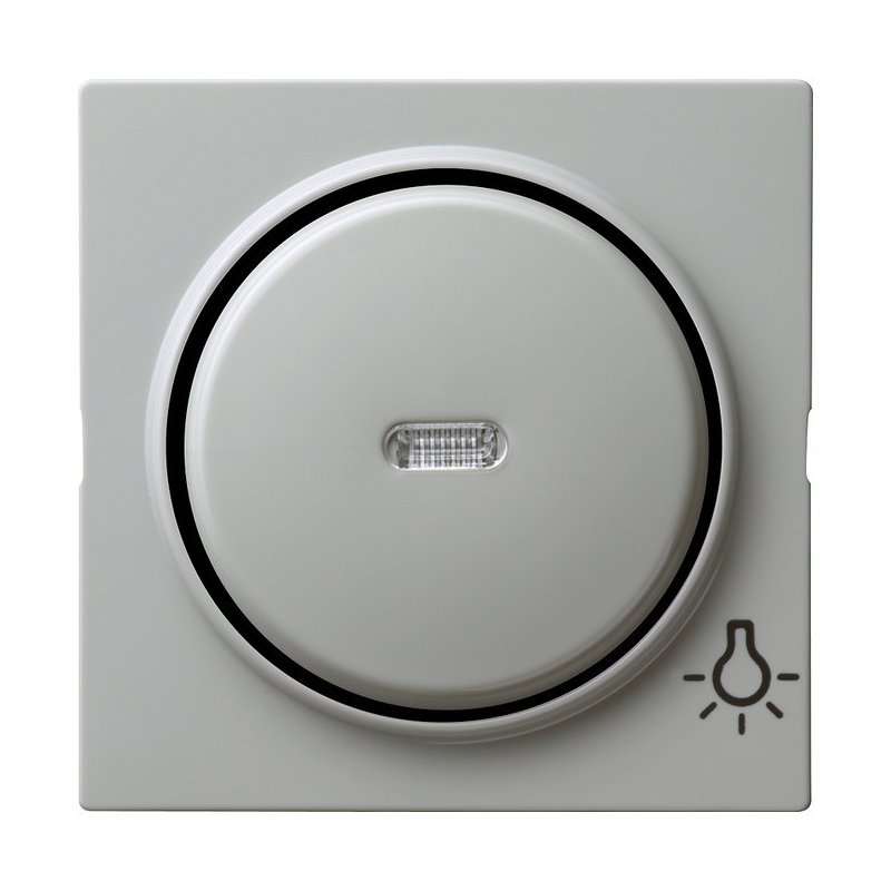 Capa pentru intreruptoare si taste cu simbol lampa si vizeta LED Gira S-Color gri 028542