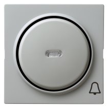 Capa pentru intreruptoare si taste cu simbol clopot si vizeta LED Gira S-Color gri 028642