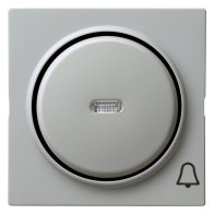 Capa pentru intreruptoare si taste cu simbol clopot si vizeta LED Gira S-Color gri 028642