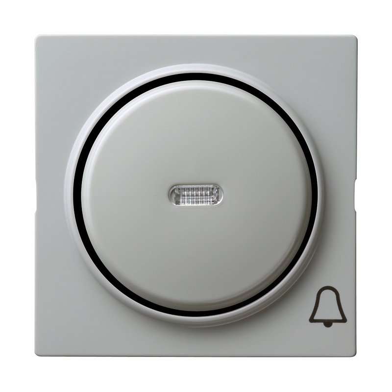 Capa pentru intreruptoare si taste cu simbol clopot si vizeta LED Gira S-Color gri 028642