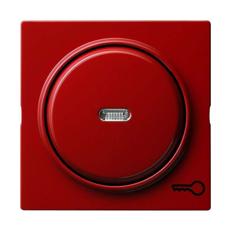 Capa pentru intreruptoare si taste cu simbol cheie si vizeta LED Gira S-Color rosu 028743