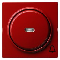 Capa pentru intreruptoare si taste cu simbol clopot si vizeta LED Gira S-Color rosu 028643