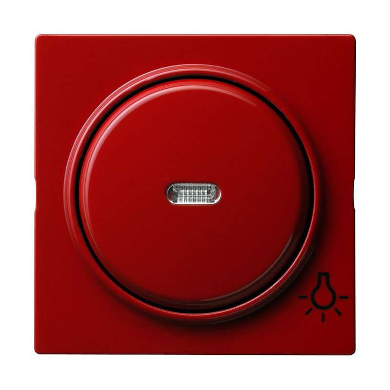 Capa pentru intreruptoare si taste cu simbol lampa si vizeta LED Gira S-Color rosu 028543