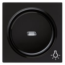 Capa pentru intreruptoare si taste cu simbol lampa si vizeta LED Gira S-Color negru 028547