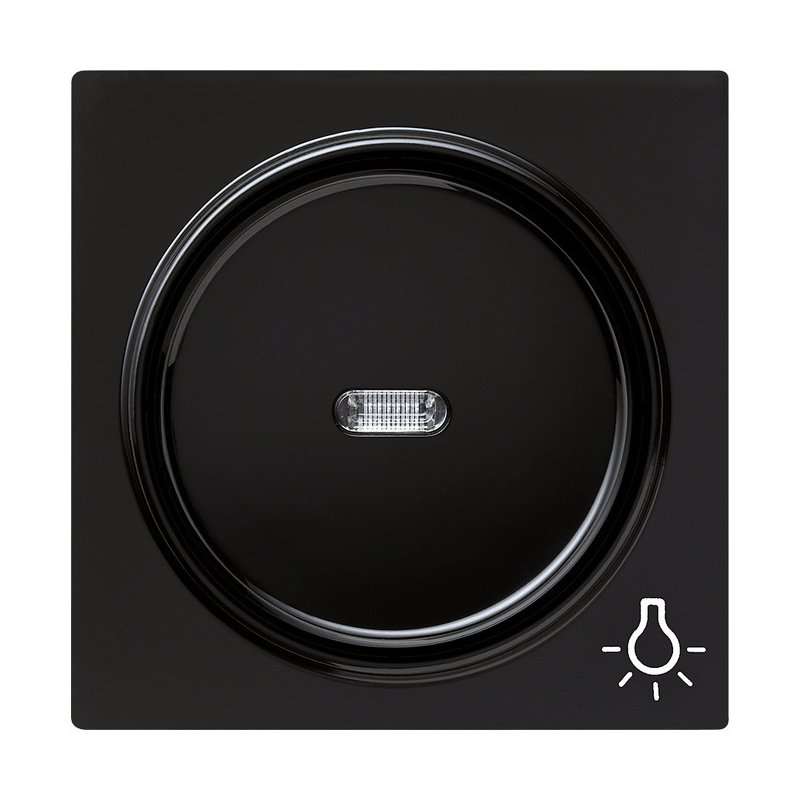 Capa pentru intreruptoare si taste cu simbol lampa si vizeta LED Gira S-Color negru 028547