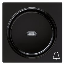 Capa pentru intreruptoare si taste cu simbol clopot si vizeta LED Gira S-Color negru 028647