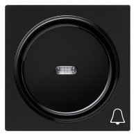 Capa pentru intreruptoare si taste cu simbol clopot si vizeta LED Gira S-Color negru 028647