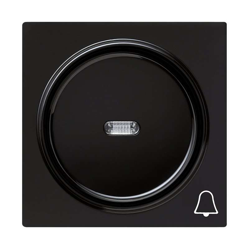 Capa pentru intreruptoare si taste cu simbol clopot si vizeta LED Gira S-Color negru 028647