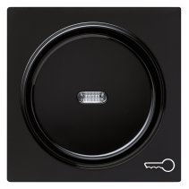 Capa pentru intreruptoare si taste cu simbol cheie si vizeta LED Gira S-Color negru 028747