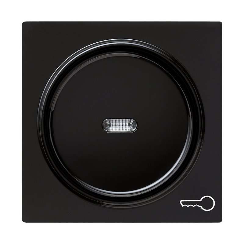 Capa pentru intreruptoare si taste cu simbol cheie si vizeta LED Gira S-Color negru 028747