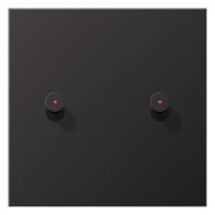 Capa simplă pentru intreruptor dublu basculan din aluminiu lăcuit si LED, seria LS1912, Jung AL12-5KODK01