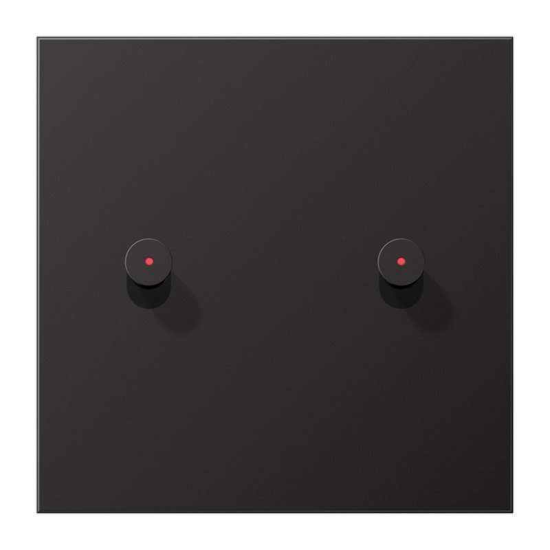 Capa simplă pentru intreruptor dublu basculan din aluminiu lăcuit si LED, seria LS1912, Jung AL12-5KODK01