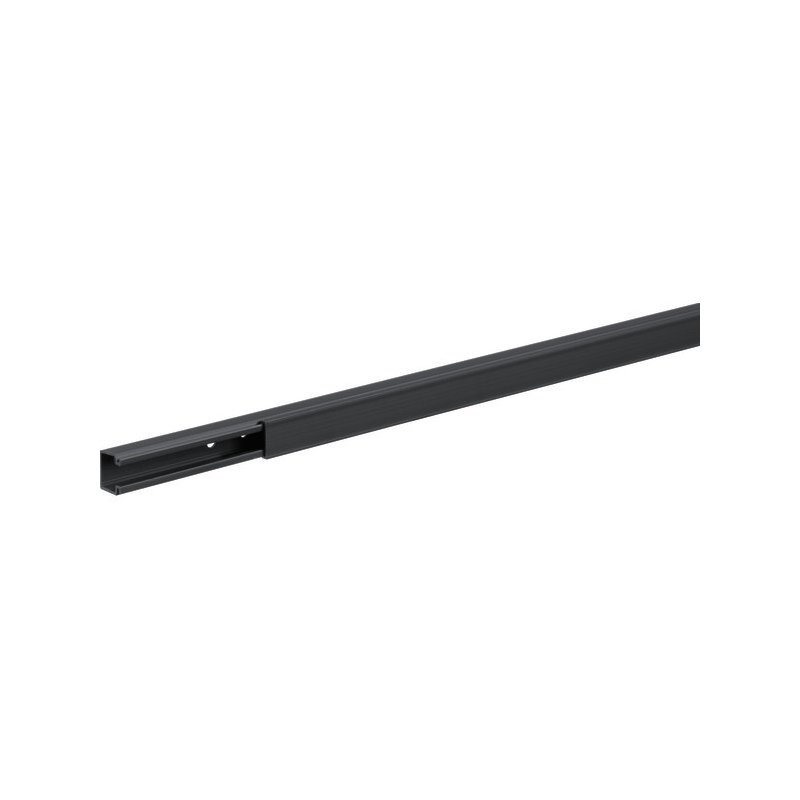 Canal cablu negru grafit Hager LF 200 cm x 15 mm x 15mm din PVC