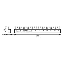 Bus bar 4 poli 12 pozitii cu N pentru 6 RCBO ,Doepke 120A EURO VARIO